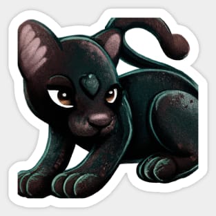 Cute Black Panther Drawing Sticker